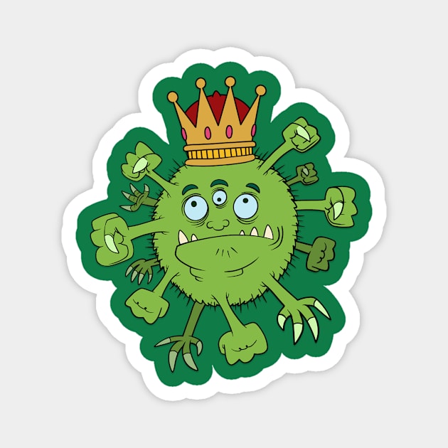 Virus King Magnet by Monster Doodle