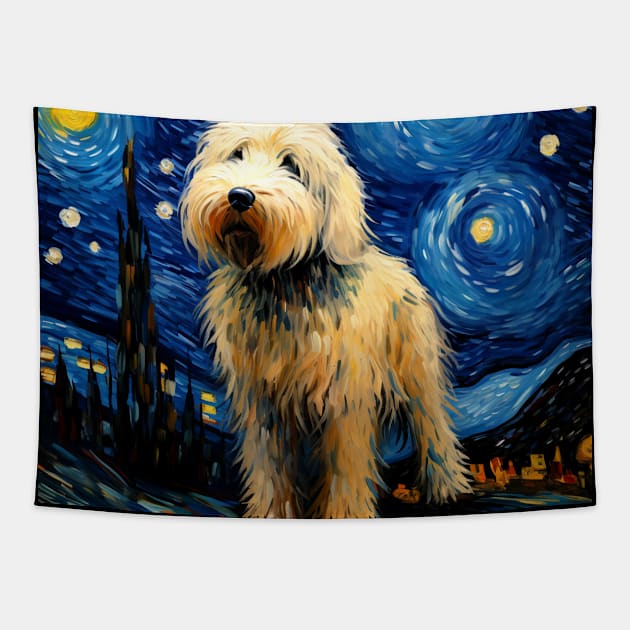 Komondor Starry Night Tapestry by NatashaCuteShop