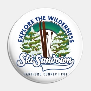 Ski Sundown Hartford Connecticut ski poster Pin