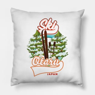 Otaru Japan vintage ski logo Pillow