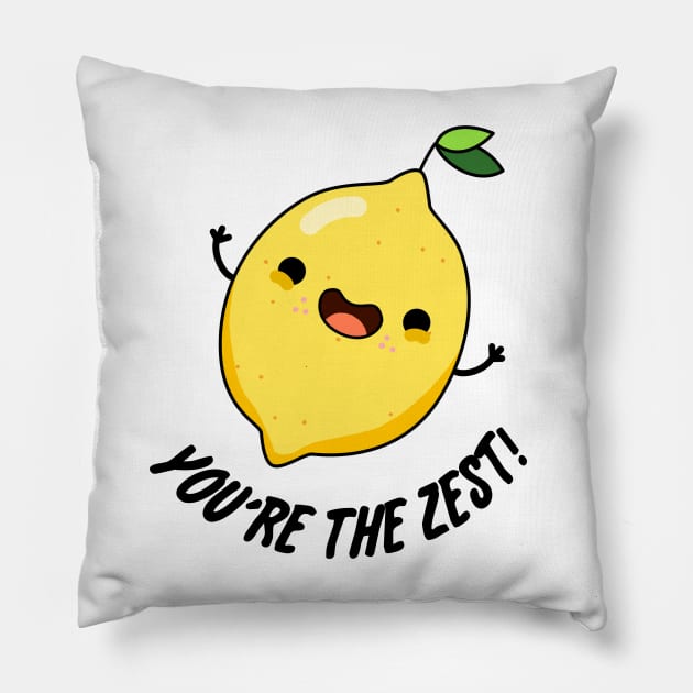 You're The Zest Cute Funny Lemon Fruit Pun Pillow by punnybone