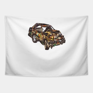 Rainbow Car Wreck Tapestry