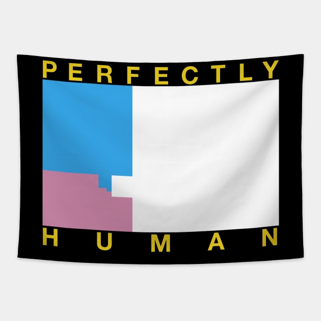 Perfectly Human - Transgender Flag Tapestry by OutPsyder