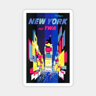 Remastered Fly TWA New York Travel Poster Magnet