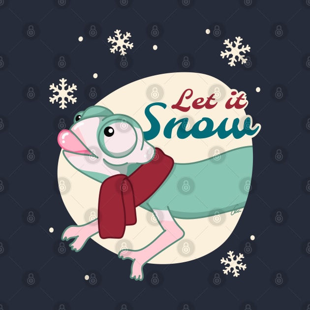 Translucent Veiled Chameleon, Christmas Edition! Let It Snow by anacecilia