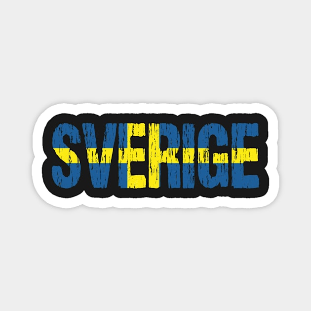 Sverige Sweden Flag Distressed Magnet by Nirvanibex