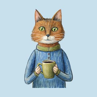 Just a Cat Who Loves Coffee T-Shirt