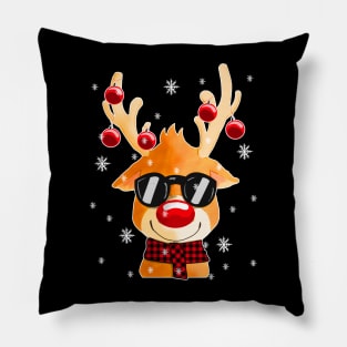 Funny reindeer Rudolf for a Christmas lover Pillow