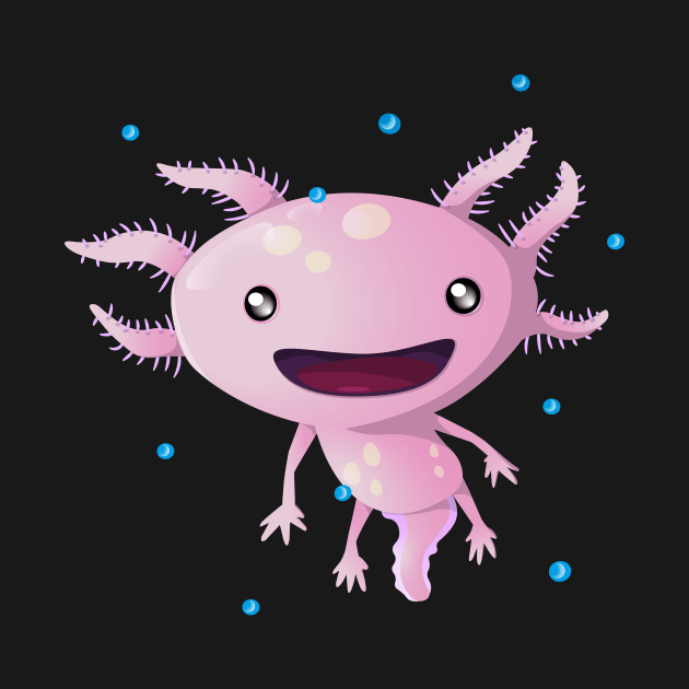 Cute Axolotl Kawaii Amphibian Kids by Foxxy Merch