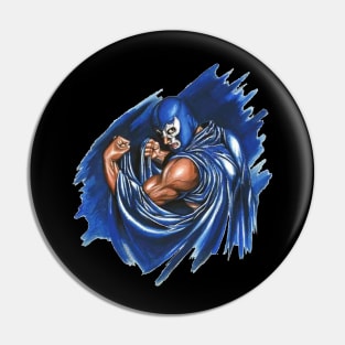 Feel-Ink Demon Blue Lucha Libre Mexican Old Paint Legend Pin