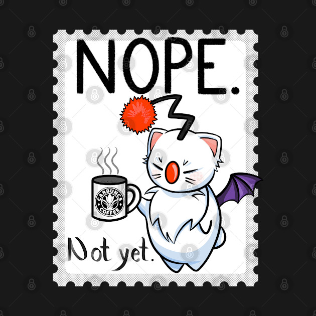 Discover NOPE. (non-explicit) Moogle from Final Fantasy drinking coffee - Coffee Addict Gift - T-Shirt