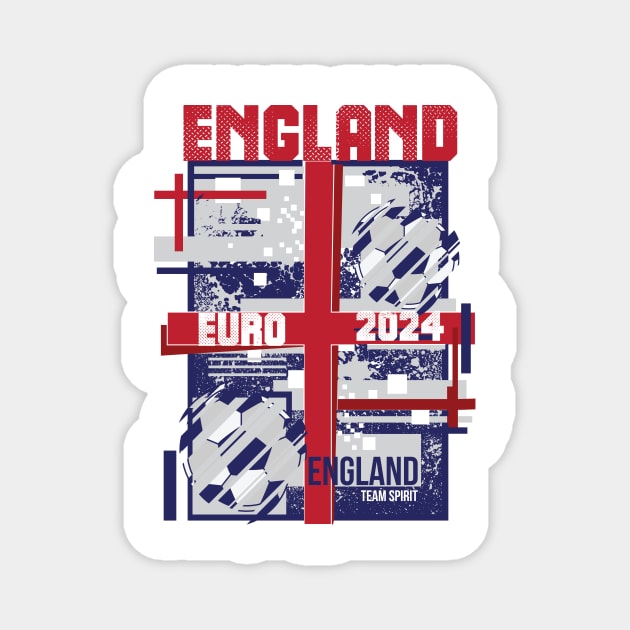 England Football Fan Memorabilia 2024 Magnet by CGD