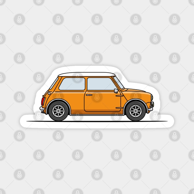 Classic Mini Cooper - Orange Magnet by JingleSnitch