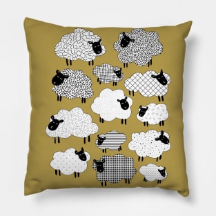 cute textured cheep - black and white Pillow