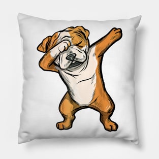 Dabbing English Bulldog Dab Pillow