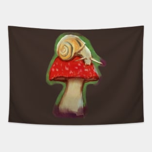 Painted Mushroom - Red Tapestry