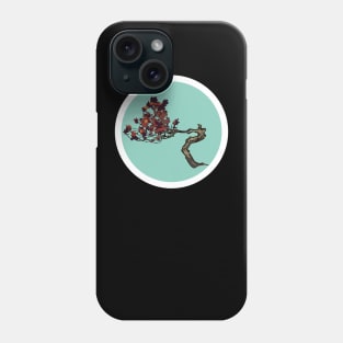 Bonsai Red on Green Phone Case