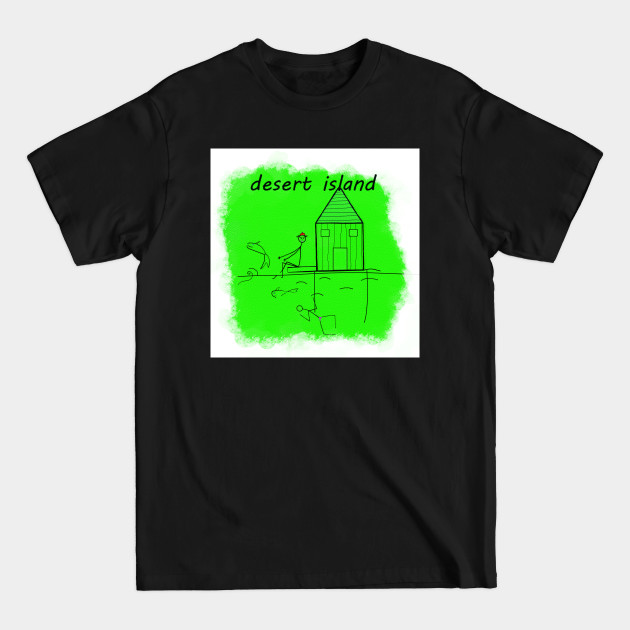 Desert Island - Black And Green Design - T-Shirt