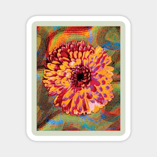 Flower in canvas - texture art Magnet