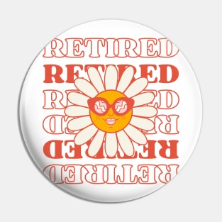 Vintage Retired, Retro Retirement Party Womens Pin