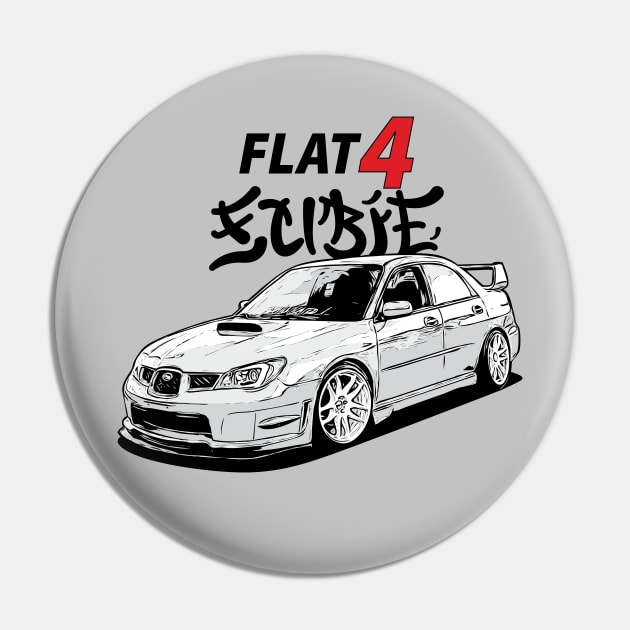 Subie Hawk Eye Japanese Manga Style - JDM Car Pin by JDM-Rey