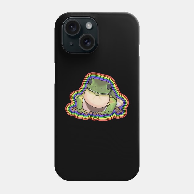 Rainbow Tree Frog // Black Phone Case by Velvet Earth