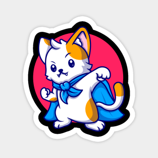 Cute cat super hero Magnet