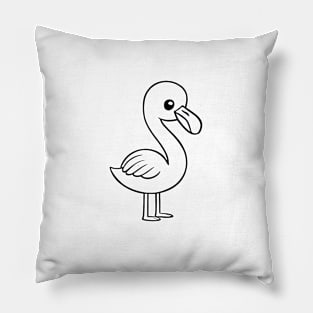 Cute Baby Flamingo Animal Outline Pillow