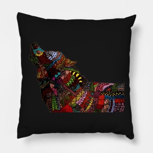 Rainbow Wolf Pillow