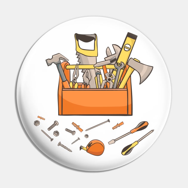 Handyman Toolbox Pin by Illustradise