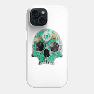 Green skull with a halo Phone Case
