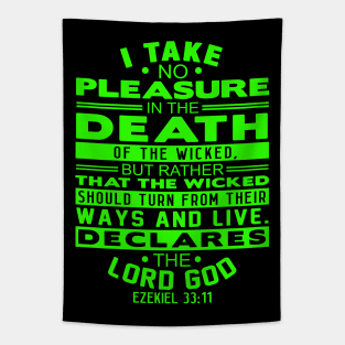 I Take No Pleasure In The Death Of The Wicked. Ezekiel 33:11 Tapestry
