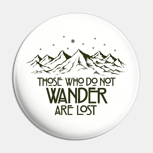 Those Who Do Not Wander are Lost Pin by kg07_shirts