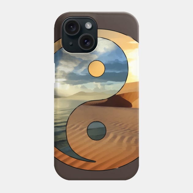 yin yang - landscapes ocean desert Phone Case by EDDArt