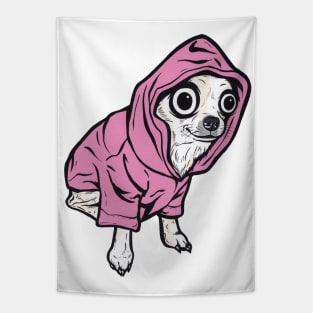 Pink Chihuahua Hoodie Tapestry