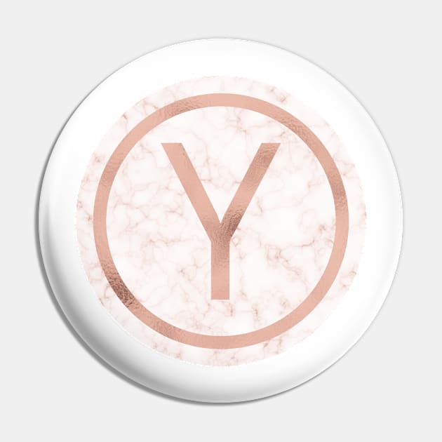 Rose Gold Marble Upsilon Pin by BiscuitSnack