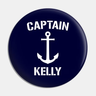 Nautical Captain Kelly Personalized Boat Anchor Pin