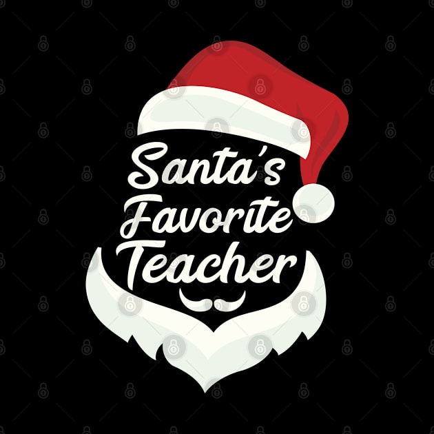 Santa's Favorite Teacher Christmas Funny Xmas Gift by Herotee