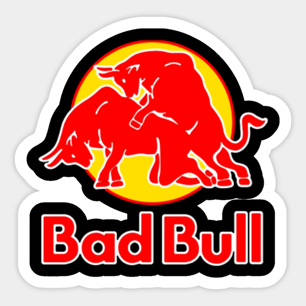 Bad Bull Funny Red Bull Logo Sex Graphic Parody Parodys Sticker Teepublic