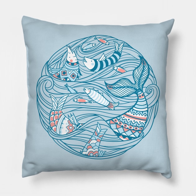 Sea Circle Pillow by annapaff
