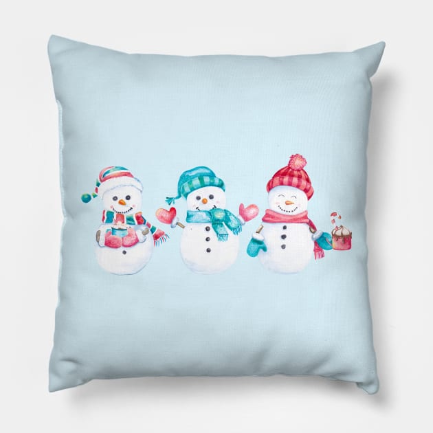 Snow Buddies Pillow by Gingerlique