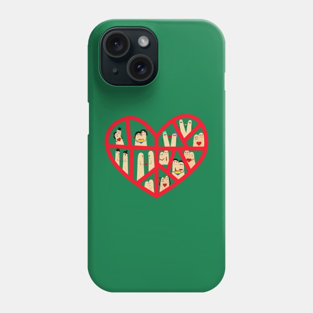 valentine fingers heart Phone Case by MCBZ