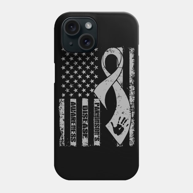 Parkinson's Disease Awareness Flag Ribbon Phone Case by KHANH HUYEN