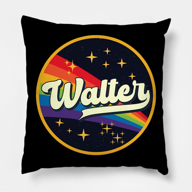 Walter // Rainbow In Space Vintage Style Pillow by LMW Art