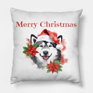 Alaskan Malamute Christmas, Holiday, X-mas, Dogs, Animal Lovers, Pets Pillow