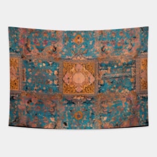 Mystical Tapestry: Vintage Indian Rug Reverie Tapestry