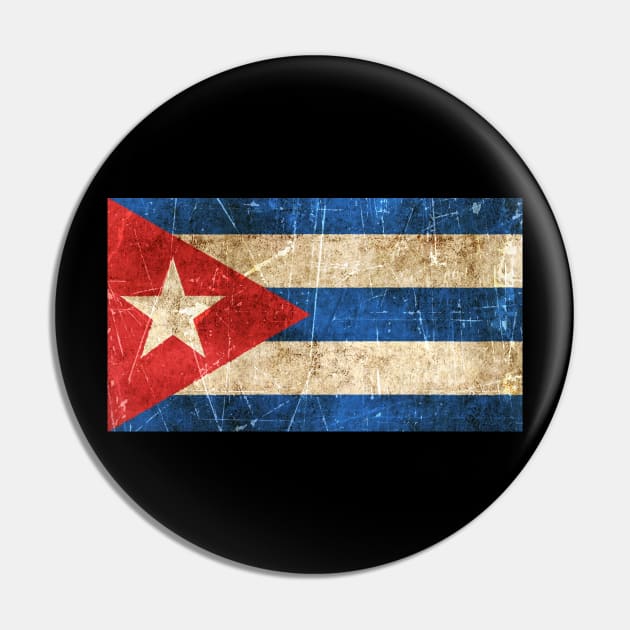 Vintage Aged and Scratched Cuban Flag Pin by jeffbartels