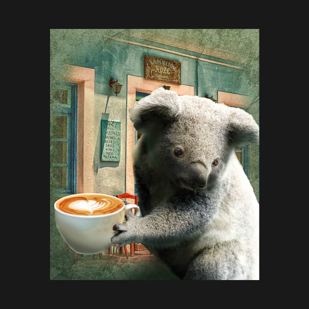 Self-Care Koala Drinking Coffee by Random Galaxy