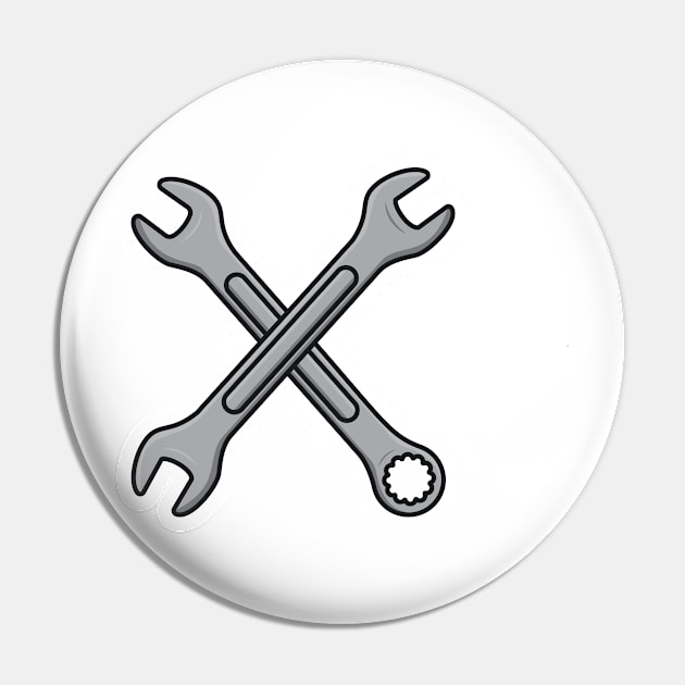 Wrench tool and Metric Spanner Wrench vector illustration. Mechanic working tools equipment objects icon concept. Wrench and Metric Spanner tool in cross sign vector design Pin by AlviStudio