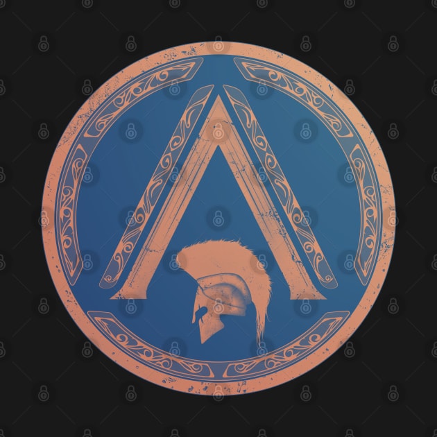 Sparta lambda symbol helmet by NicGrayTees